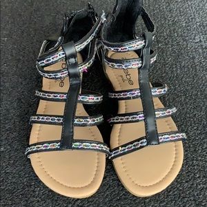 Girls Bebe Black Rainbow Sandal